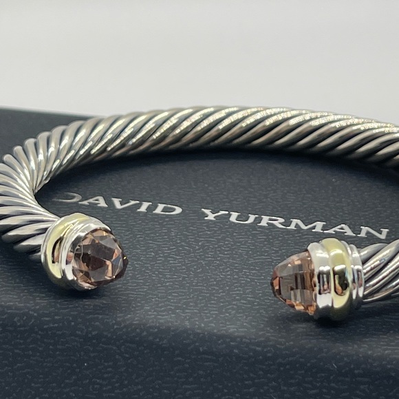 David Yurman Cable Classic 7mm Bracelet with Morganite and 14k Gold - Picture 2 of 10
